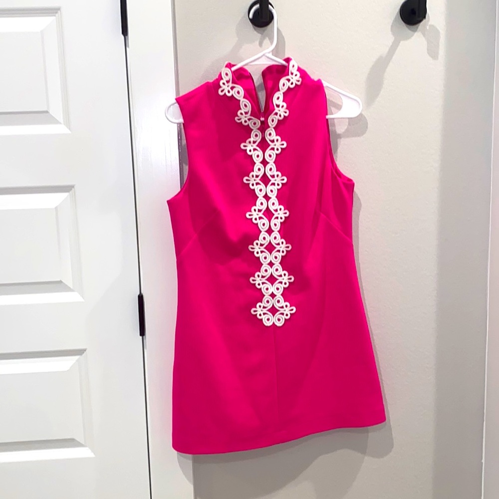 EUC Jessica Howard Size 10 Retro Inspired Hot Pink Sleeveless Flared Dress